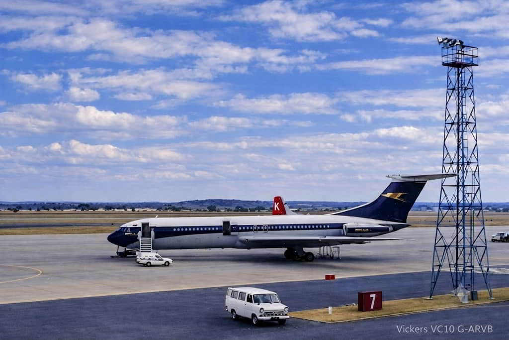 VC-10 G-ARVB at Lusaka 1970 destination London Heathrow