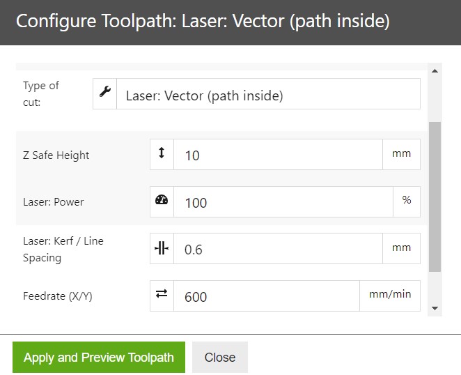 openbuilds cam laser vector inside